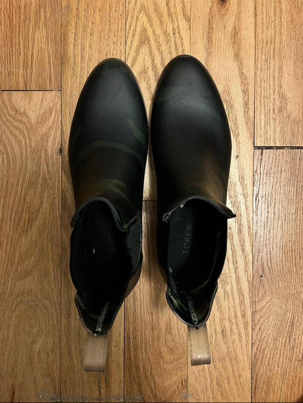 J.Crew Black Camo Chelsea Boots • Size 12